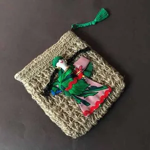 Ebda3 Men Masr Doll Crochet Small Purse - Beige