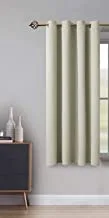 Cartela thermal insulated blackout grommet curtains for living room (beige, 132 x 160cm)