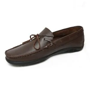 Roadwalker ARL9-Genuine Leather Stitch Detail Slip On Shoes For Men-Brown-42