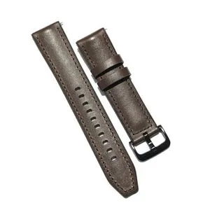 Premium Leather Strap With Silicone Back Anti-Sweat 22mm - Brown - For Huawei GT2 Pro