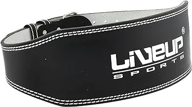 Liveup ls3082-l sports leather weight lifting belt 13 cm suitable for training and workout, black, large