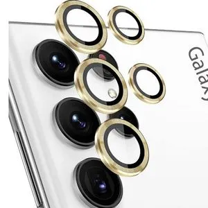 For Samsung Galaxy S22 Ultra Camera Protector Lens With Clear Tempered Glass Camera - GOLD