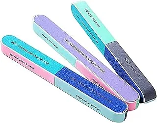 Premify nail boards 6 step professional nail file and buffers, 7-way nail buffing blocks, washable emery boards for care manicure nail care manicure tools and cosmetic manicure