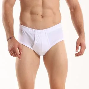 Cottonil Basic White Solid Elastic Waist Brief.