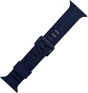 Generic Silicon waterproof watch replacement strap lines design compatible for watch 38mm, 40mm or 41mm - navy