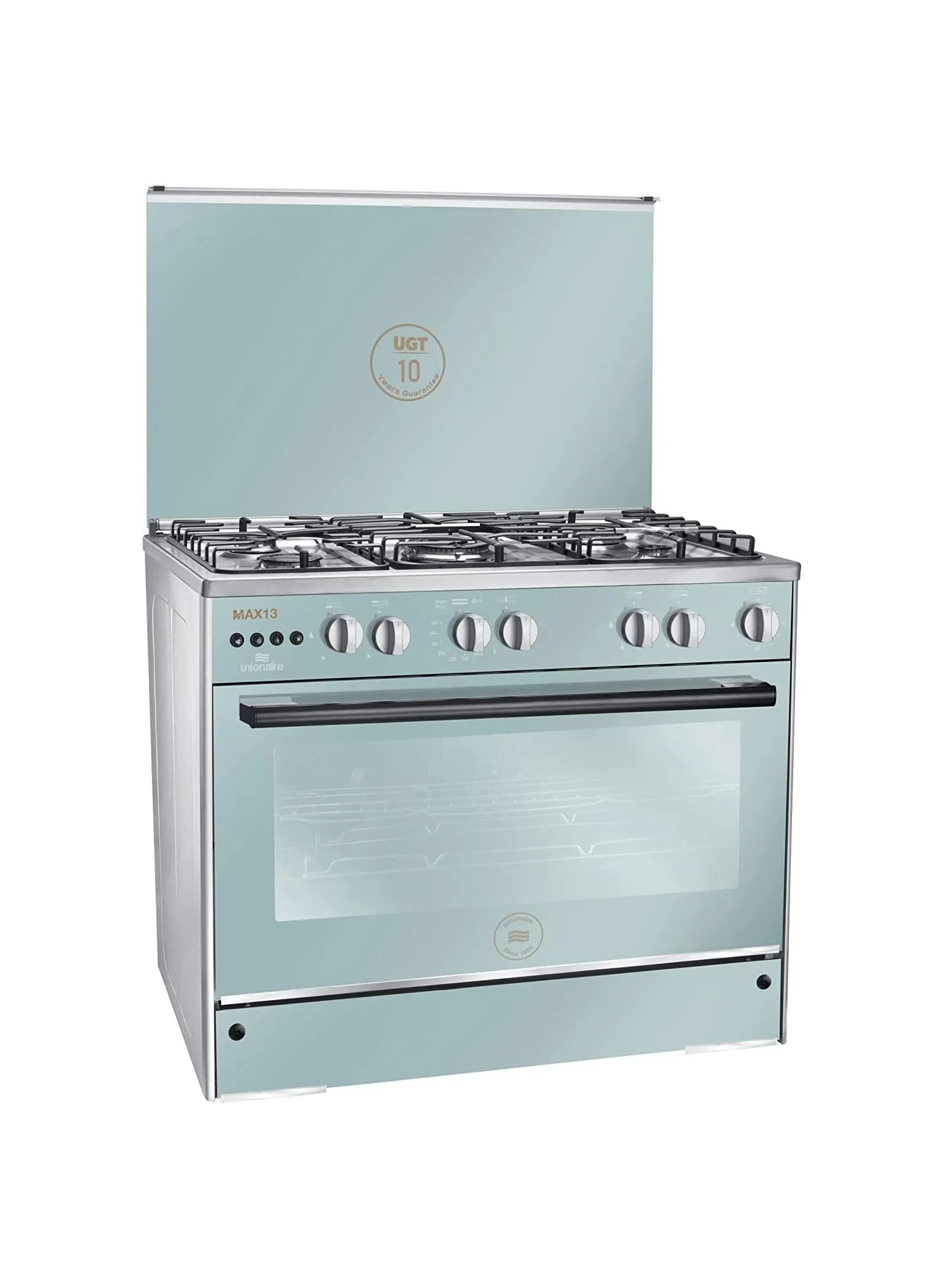 UNIONAIRE Unionaire MAX 13 90 VIP - Gas 5 Burners Cooker, 60 x 90 Stainless Steel - Fan - Half Safety