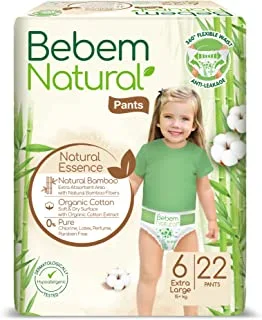 Bebem Natural - Pants Diapers - Twin Pack - Xlarge Size 6 - 22 Pieces