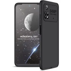 3In1 360° Case Full Protection Cover With Camera Protection For Poco M4 Pro - Black