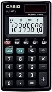 Casio SL-797TV-BK-W-DP 8 Digits Practical Calculator, Black