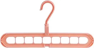 Plastic clothes hanger, 9 holes - pink