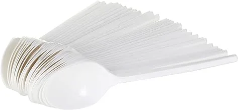 Plastic spoons - 50 pieces, white