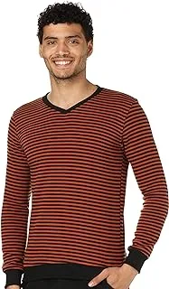 CAESAR Mens Mens V-Neck Stripped Sweatshirt SweatShirt