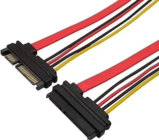 Zonic Z1039 22Pin SATA Cable Male to Female (7 + 15) Pin SATA Data Power Combo Extension Cable 50cm - متعدد الألوان