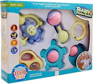 Baby rattles set of 6 pieces for babies, multicolor, with different shapes