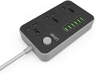 LDNIO SC3604 Power Strip 6 USB Ports With 3 AC Sockets - Black