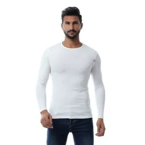 Cottonil Full Sleeves O-Neck T-Shirt - White