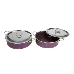 Lazord Granite Pro Sauté Pans Set - 4 Piece - Size 26, 28 - Purple