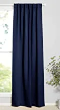 Cartela Thermal Insulated Blackout Room Darkening Tape Curtains for Living Room/Bedroom (1 Panel) (Navy Blue, 270W x 260H cm)