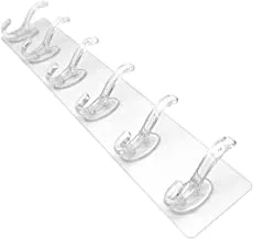 Silicone flexible stick hanger with 6 hooks for organization- clear, One Size