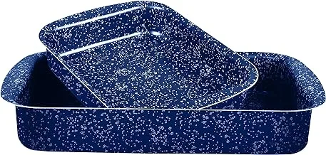 Grandi Cook Marble Rectangular Oven tray Set 25-35 Granite Blue