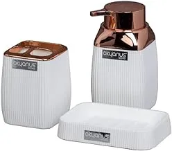 Okayanus home bathroom set, 3 pieces, square, striped, square - copper