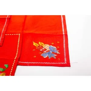 Ebda3 Men Masr Set Of 3 Embroidered Table Napkin Set - Red