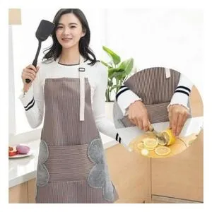 Waterproof Adjustable Apron With Side Towel & Pocket Stripe.