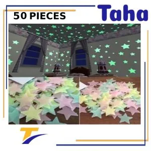 Taha Offer Luminous Stars Glow In The Dark Wall Stickers   50 Pcs
