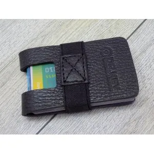 Dr.key Dr.Key Genuine Leather Minimalist Mens Credit Card Case Gran Black