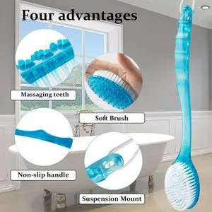 Bath .Brush With Long Handle For Back And Cellulite Massager