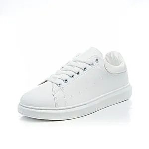 Desert Basic Lace-up White Sneakers For Men