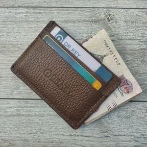 Dr.key Slim Card Case Genuine Leather Card Holder Wallet 2013 Gran Brown