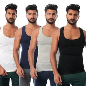 Mesery Bundle Of (4) Men Undershirts Cotton Stretch