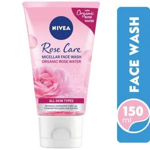 NIVEA Face Wash Micellar, Rose Care with Organic Rose, All Skin Types, 150ml