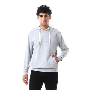 Kady Heather Grey Hooded Neck Slip On Sweatshirt