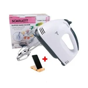 Scarlett Portable Hand Mixer Machine With 7 Speed + Free Mobile Holder