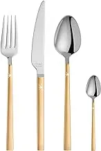 Hisar milano gold plated diamond 89 pcs cutlery set