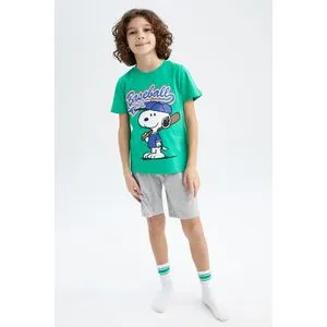 Defacto Boy Regular Fit Crew Neck Short Sleeve Knitted Pyjamas