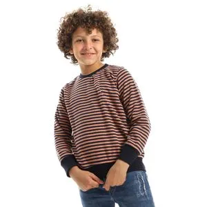 Caesar Unisex Striped Round Sweatshirt