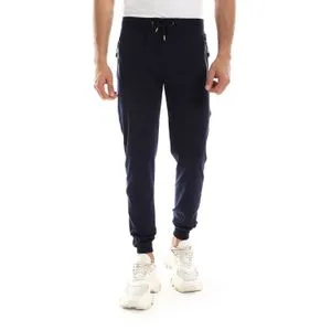 Caesar Detailed Casual Sweatpants With Zipper Pockets And Silver Tape