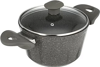 Top chef Pot Granite size 18 Grey glass Lid