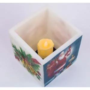 Ebda3 Men Masr Decorative Printed Box 4 Sides With LED Inside And Small Scented Candle