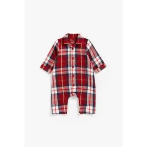 Mothercare Checked Woven All-in-one Bodysuit