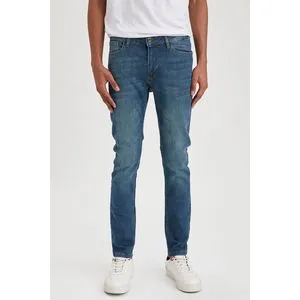 Defacto Man Green Super Skinny Fit Denim Trousers