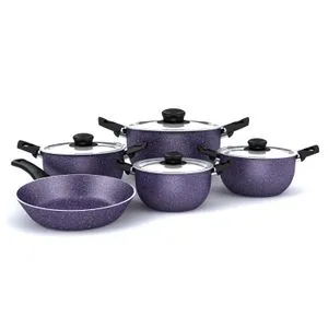 Lazord Granite Cooking Set - 9 Pcs - Purple