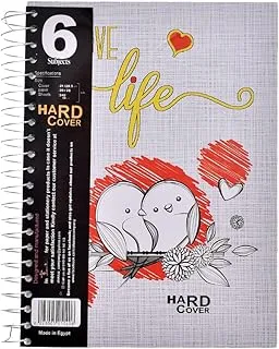 Alostaz High Quality Spiral Hard Cover Notebook 31 * 28.5 cm 6 Subject 240 Sheets - Multi Color