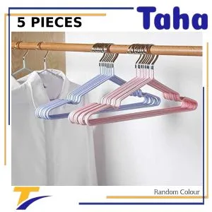 Taha Offer Metal Clothes Hanger With Silicone Layer 5 Pieces