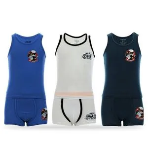 Dice Set Of Three Sleeveless Top & Boxer - For Kids