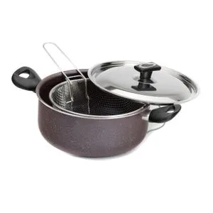 Lazord Granite Frying Pot With Frying Basket - 24 Cm - Purple