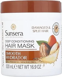 Sunsera Deep Conditioning Hair Mask with Argan and Shea Butter Oil for Damaged and Split Hair - 500 ml